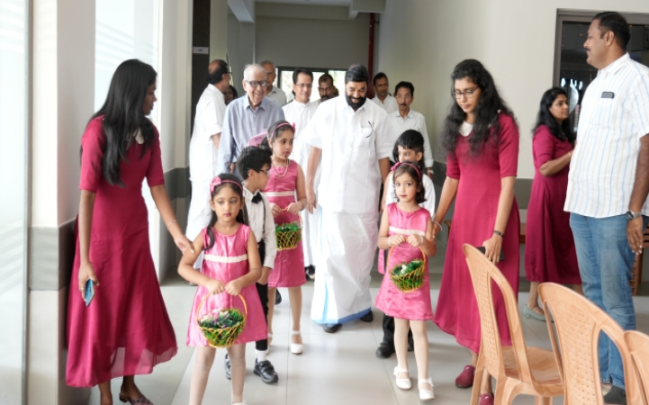 Empty school cafeteria