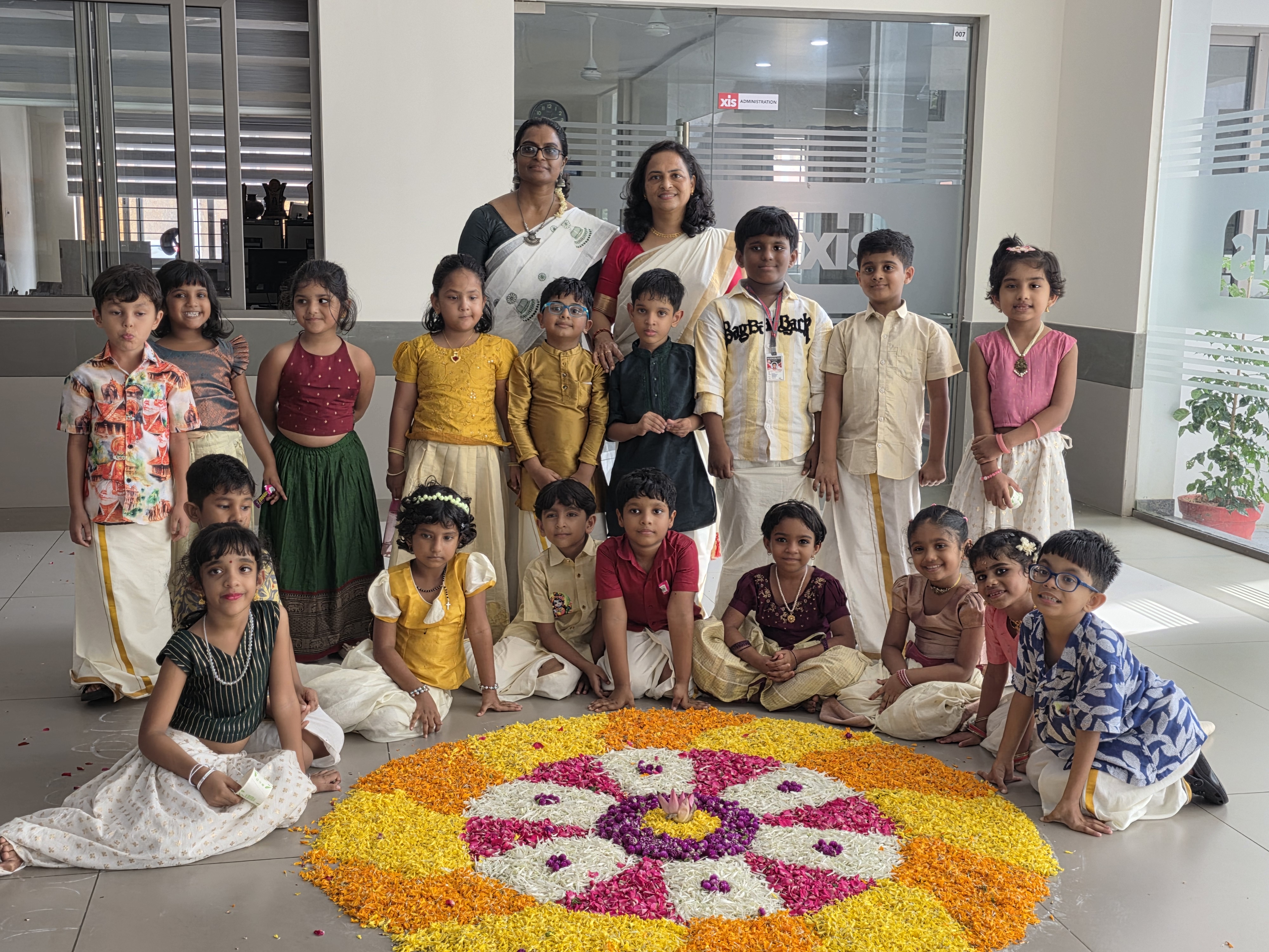 Children participating in Onam celebrations